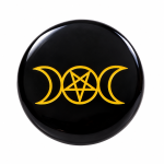 Obsidian Black Triple Moon Goddess Engraved Charging Disc 55mm Obsidian Black Triple Moon Goddess Engraved Charging Disc 55mm